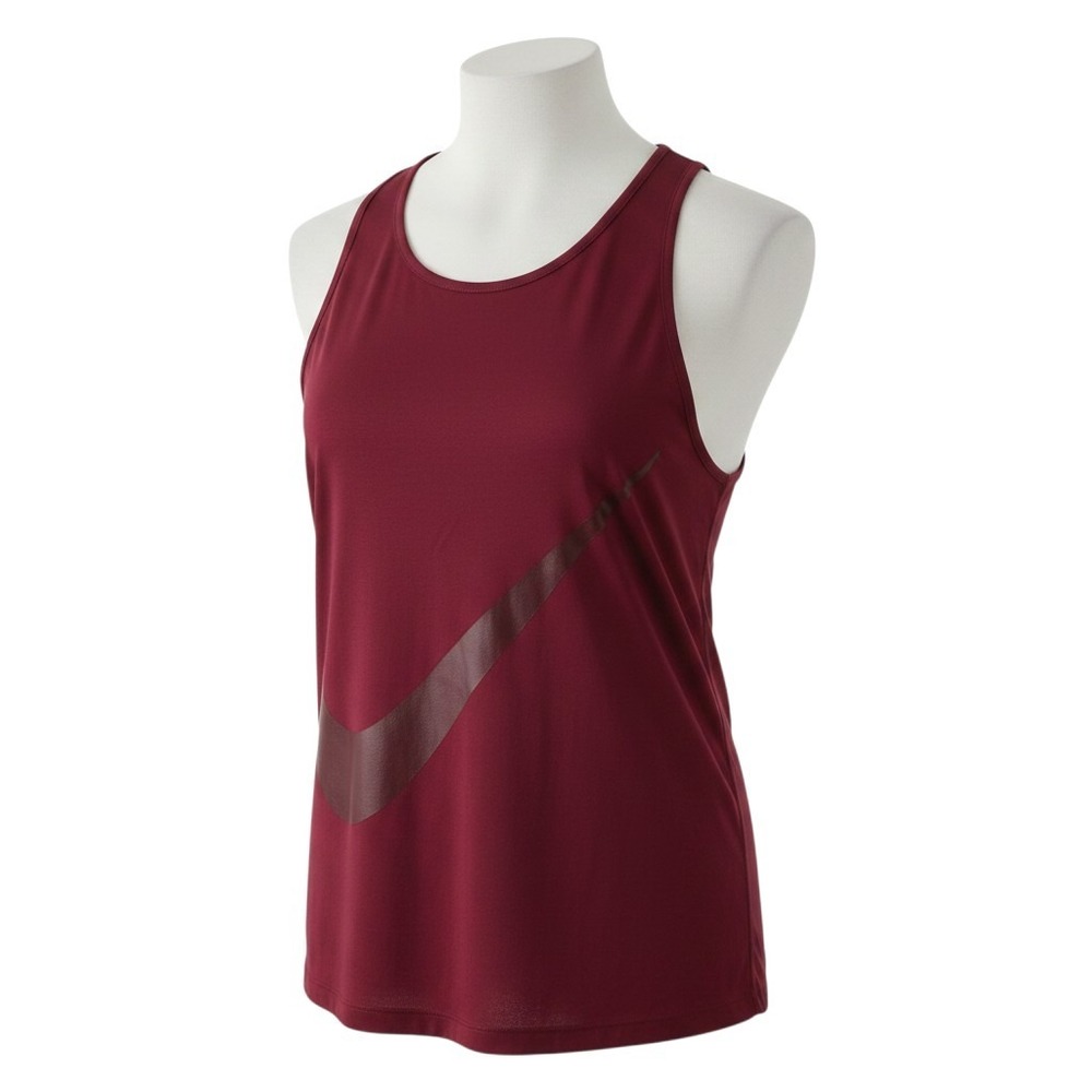 Nike‎ Women Burgundy Sleeveless Athletic Tank Top Swoosh Logo - Medium